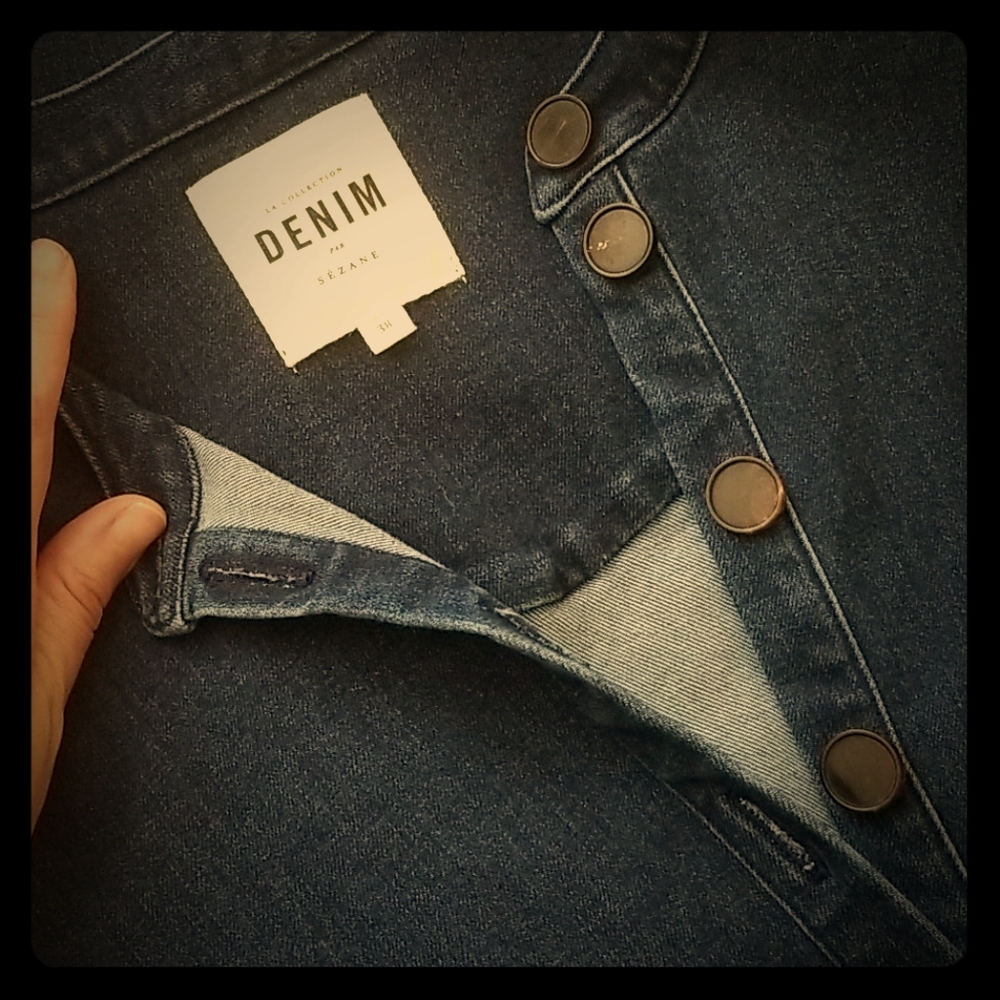 Sezane Alma dress in denim EUC